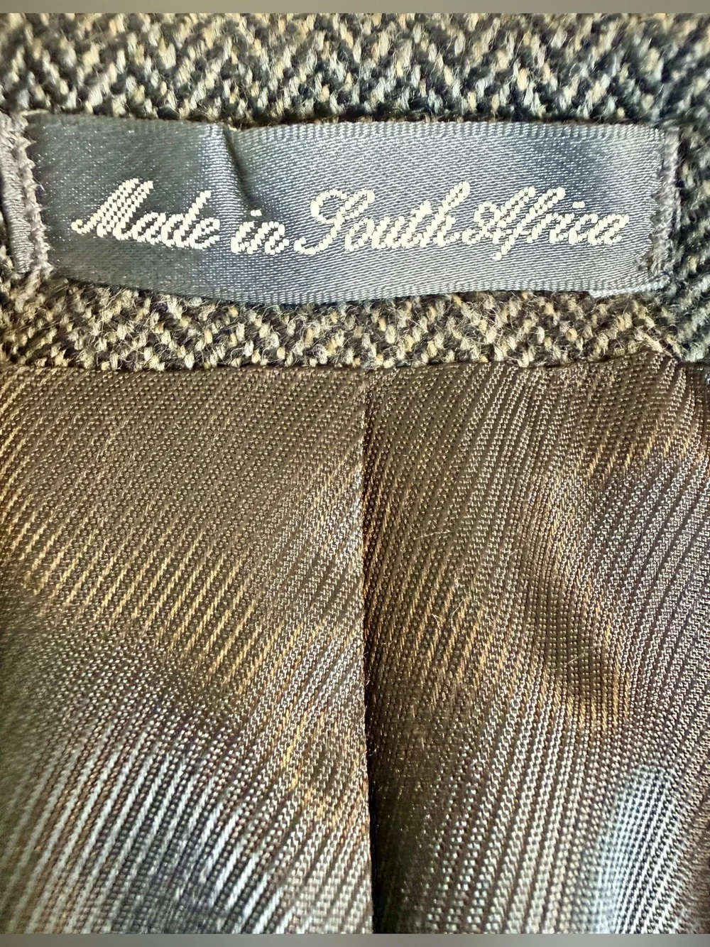 Oscar de la Renta Wool Cashmere Herringbone Blazer 46S Gray